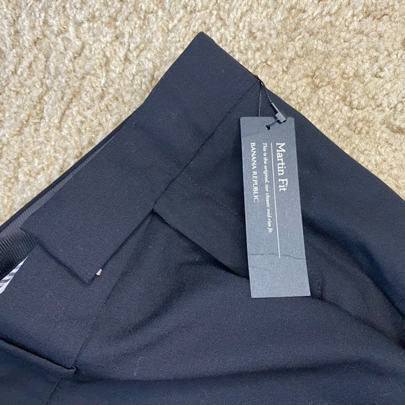 NWT BANANA REPUBLIC MARTIN-FIT TEXTURED BLACK TROUSERS CLASSIC MID-RISE - Picture 6 of 7